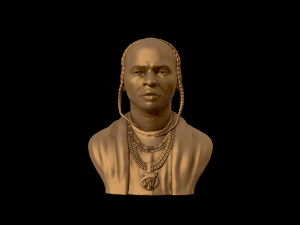 पॉप स्मोक पोर्ट्रेट मूर्तिकला 3डी प्रिंट मॉडल 3D प्रिंट मॉडल