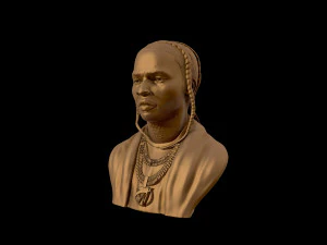 पॉप स्मोक पोर्ट्रेट मूर्तिकला 3डी प्रिंट मॉडल 3D प्रिंट मॉडल