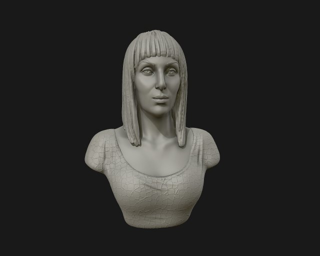 cher portrait sculpture ready to 3d print 3d print model 3D Print Model .c4d .max .obj .3ds .fbx .stl .blend 