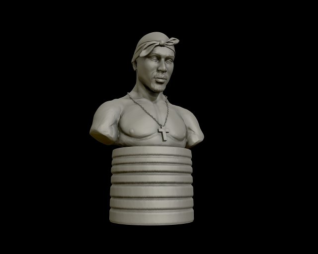 tupac shakur 3d portrait sculpture 3d print model 3D प्रिंट मॉडल .c4d .max .obj .3ds .fbx .stl .blend 