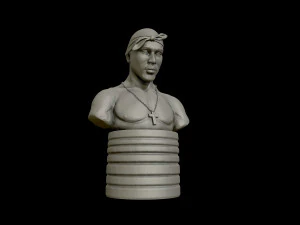tupac shakur patung potret 3d model cetak 3d Model Cetak 3D