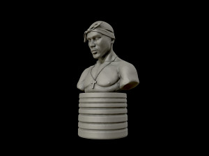 tupac shakur 3d portrait sculpture 3d print model 3D प्रिंट मॉडल