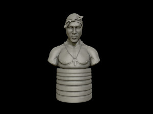 tupac shakur 3d portrait sculpture 3d print model 3D प्रिंट मॉडल