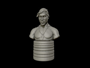 tupac shakur 3d portrait sculpture 3d print model 3D प्रिंट मॉडल