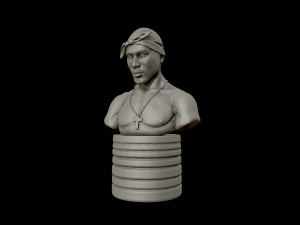 tupac shakur 3d portrait sculpture 3d print model 3D प्रिंट मॉडल