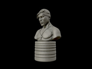 tupac shakur 3d portrait sculpture 3d print model 3D प्रिंट मॉडल
