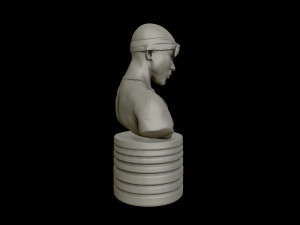 tupac shakur 3d portrait sculpture 3d print model 3D प्रिंट मॉडल