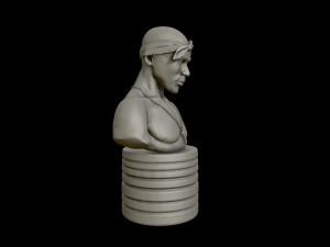 tupac shakur 3d portrait sculpture 3d print model 3D प्रिंट मॉडल