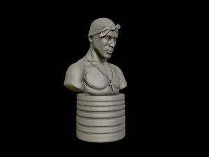 tupac shakur 3d portrait sculpture 3d print model 3D प्रिंट मॉडल