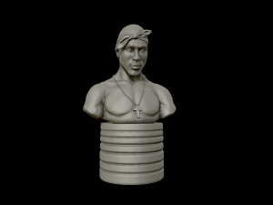 tupac shakur 3d portrait sculpture 3d print model 3D प्रिंट मॉडल