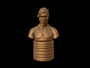 tupac shakur 3d portrait sculpture 3d print model 3D प्रिंट मॉडल