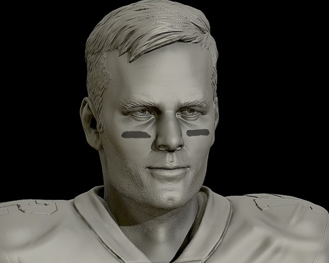 tom brady 3d sculpture 3d print model 3D Print Model .c4d .max .obj .3ds .fbx .stl .blend 