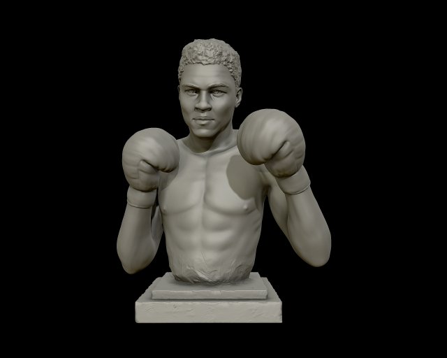 muhammad ali sculpture 3d print model 3D प्रिंट मॉडल .c4d .max .obj .3ds .fbx .stl .blend 