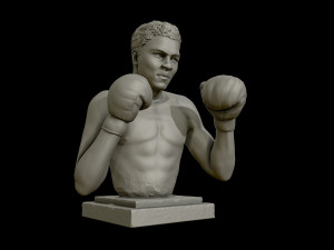 muhammad ali sculpture 3d print model 3D प्रिंट मॉडल