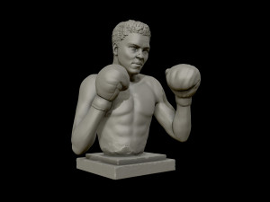 muhammad ali sculpture 3d print model 3D प्रिंट मॉडल