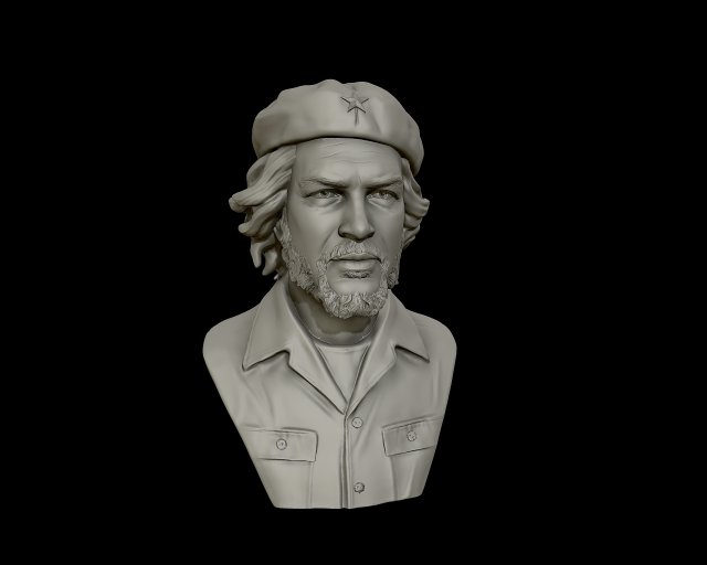 che guevara 3d portrait sculpture 3d print model 3Dプリントモデル .c4d .max .obj .3ds .fbx .stl .blend 