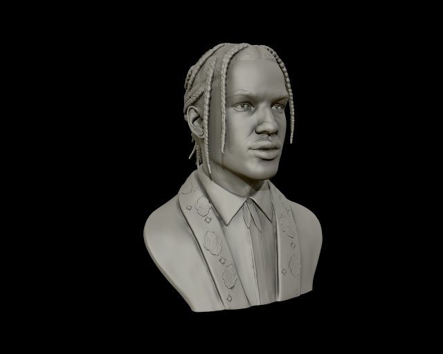 asap rocky portrait sculpture 3d print model Model Cetak 3D .c4d .max .obj .3ds .fbx .stl .blend 