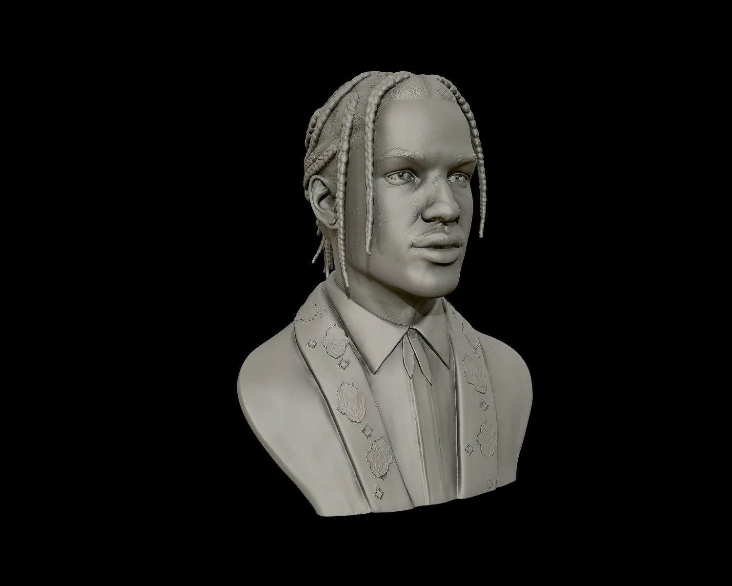 asap rocky portrait sculpture 3d print model 3D Print Model .c4d .max .obj .3ds .fbx .stl .blend 