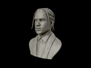 asap rocky portrait sculpture 3d print model Model Cetak 3D