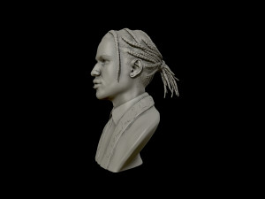 asap rocky portrait sculpture 3d print model Model Cetak 3D
