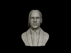 asap rocky portrait sculpture 3d print model Model Cetak 3D
