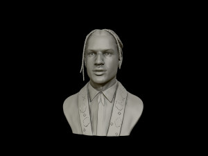 asap rocky portrait sculpture 3d print model Model Cetak 3D