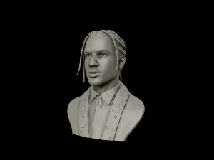 asap rocky portrait sculpture 3d print model Model Cetak 3D