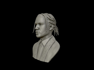 asap rocky portrait sculpture 3d print model Model Cetak 3D