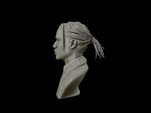 asap rocky portrait sculpture 3d print model Model Cetak 3D