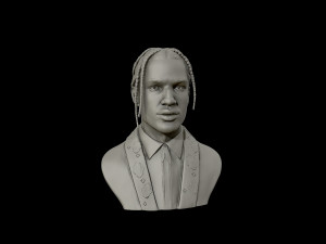 asap rocky portrait sculpture 3d print model Model Cetak 3D