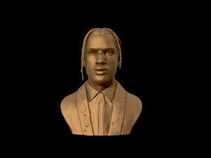 asap rocky portrait sculpture 3d print model Model Cetak 3D