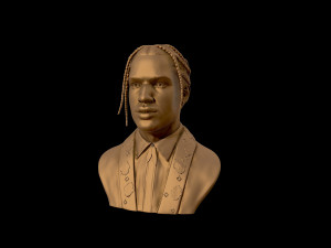 asap rocky portrait sculpture 3d print model Model Cetak 3D