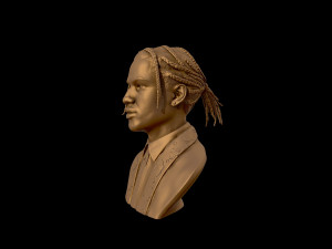 asap rocky portrait sculpture 3d print model Model Cetak 3D