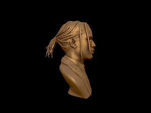 asap rocky portrait sculpture 3d print model Model Cetak 3D