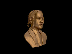 asap rocky portrait sculpture 3d print model Model Cetak 3D