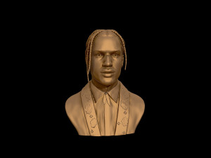 asap rocky portrait sculpture 3d print model Model Cetak 3D