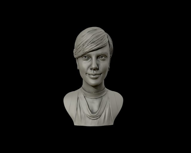 charlize theron 3d portrait sculpture Modello di stampa 3D .c4d .max .obj .3ds .fbx .stl .blend 