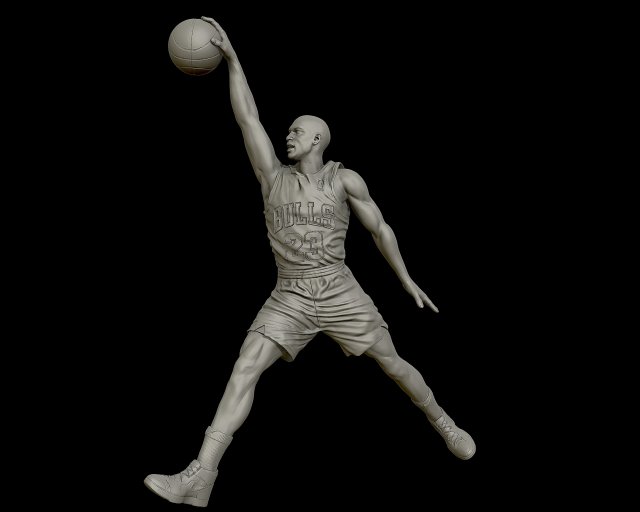 michael jordan dunk sculpture 3d print model 3D Принт Модель .c4d .max .obj .3ds .fbx .stl .blend 