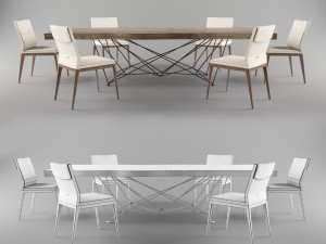 table gordon deep wood chair cattelan italia sofia chair 3D Model