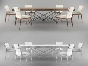 tavolo gordon deep wood sedia cattelan italia sedia sofia Modello 3D