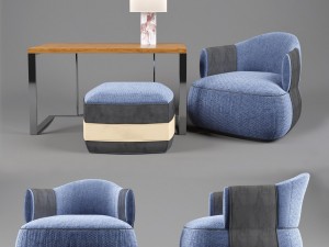 trussardi casa larzia armchair 3D Model