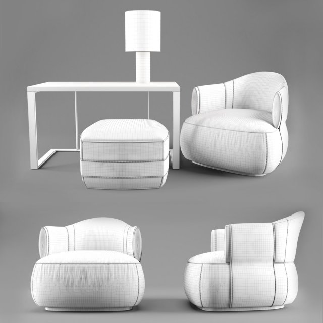 trussardi casa larzia armchair 3D in 3DExport