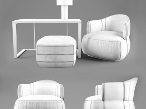 trussardi casa larzia armchair 3D Model