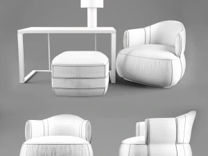 trussardi casa larzia armchair 3D Model