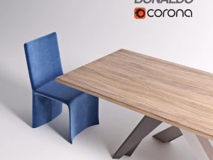 bonaldo big table bonaldo ketch dining chair 3D Model