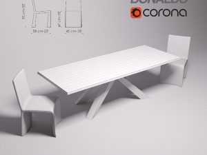 bonaldo big table bonaldo ketch dining chair 3D Model