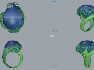 mermaid fish ring 3D 프린트 모델