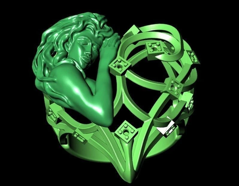 women beauty ring 3D Print Model .c4d .max .obj .3ds .fbx .stl .blend