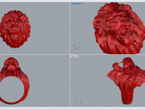 lion ring 3D 프린트 모델
