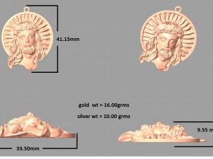 jesus god pendent 01 Model do druku 3D